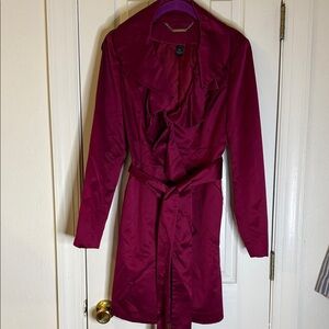 White House Black Market Rich Burgundy Satin Garment